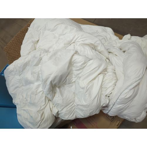 White Feather Down Fiber Comforter, Filled with Feather and Down Fiber, All Season Fluffy Ultra Soft 100% Cotton Duvet Insert, Luxury Hotel Bedding Style Comforter 120 x 120