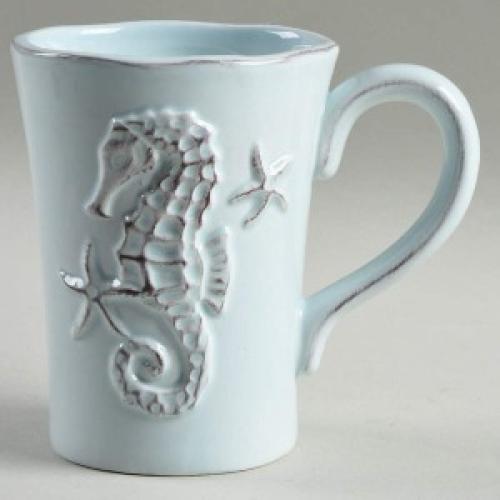 Blue Sky Clayworks Blue Seahorse Mug