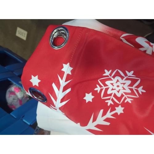 Snowflake Christmas Curtains Living Room 52 x 84 inch, 2 Panels, Grommet Printed Fabric Decorations Blackout Curtains, Thermal Insulated Holiday Red Window Drapes Panel for Kid Room, and Indoor