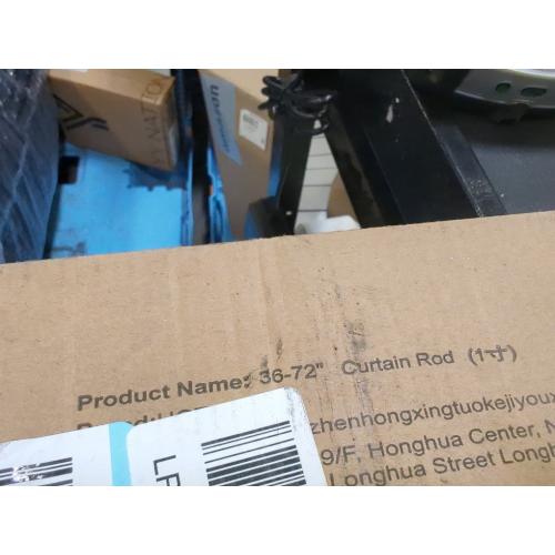 Black Bay Window Curtain Rod, HOTOZON 1 Inch Curtain Rods for Bay Windows 36-72 Inch(Center Rod), 20-36 Inch Side Rods for Windows, Heavy Duty Decorative Drapery Rod with End Cap Finials