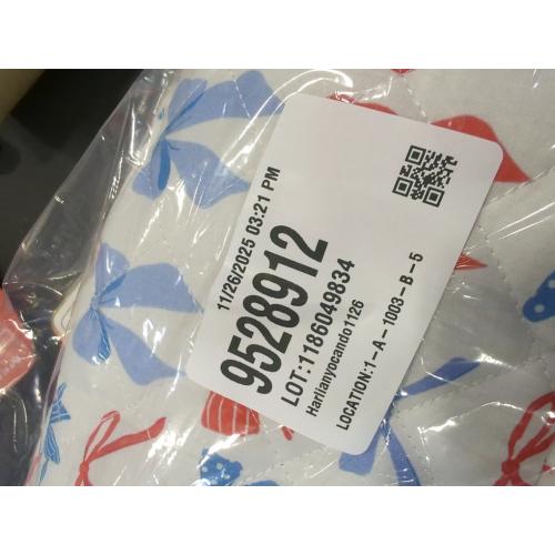 Makeup Bag Small Travel Quilted Cosmetic Bag Organizer, Floral Checkered Cotton Coquette Aesthetic Portable Pouch Purse Toiletry Bag for Women Girls accessories (Blue bow)