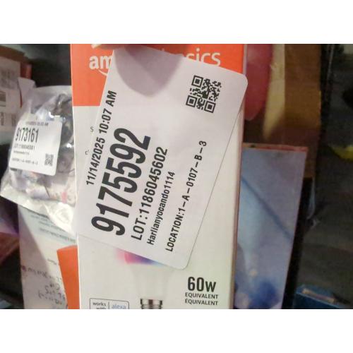 Amazon Basics Smart A19 LED Light Bulb, Color Changing, 9W (60W Equivalent), 800LM, Works with Alexa Only, 2.4 GHz Wi-Fi, No Hub Required, 1 Pack