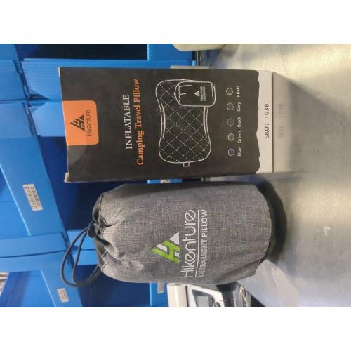 Grey Hikenture Camping Pillow with Removable Cover - Ultralight Inflatable Pillow for Neck Lumbar Support - Upgrade Backpacking Pillow - Washable Travel Air Pillows for Camping, Hiking, Backpacking