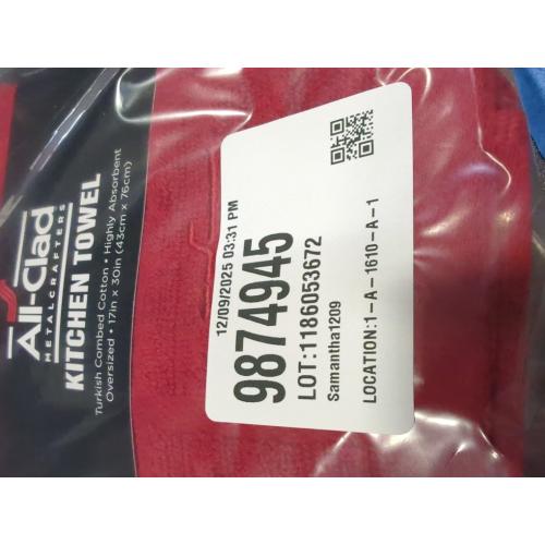 All-Clad Solid Kitchen Towels: Highly Absorbent, Super Soft Long Lasting - 100% Cotton, 17x30 Tea Towels for Cleaning & Drying Dishes, Pans, Glassware, or Countertops, (3-Pack), Chili