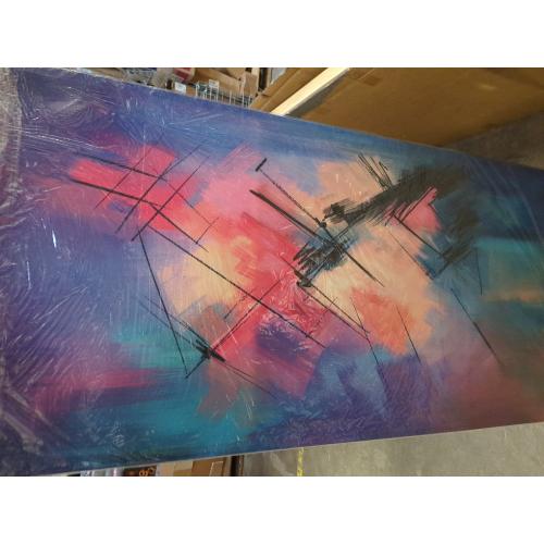 YYYYHPP YP0675 Canvas Wall Art Colorful abstract acrylic painting Wall Art Modern Art on Blue Background Picture Painting for Living Room Bedroom and Office Home Kitchen
