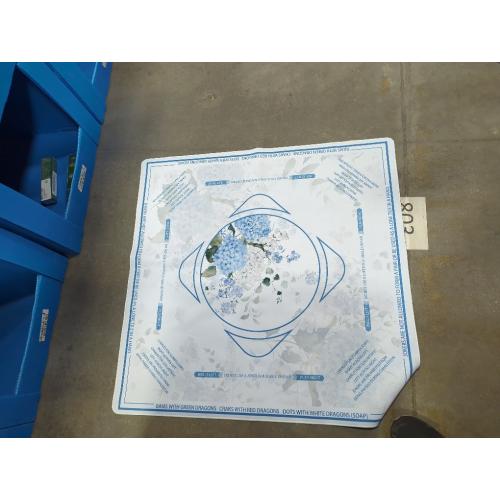 Blue Hydrangea Floral Mahjong Mat 31.5 x 31.5 in, Grandmillennial Flower Cottagecore Anti-Slip Noise-Reducing Mahjong Mat for Table Board, Games Tile Games, Poker and Cards