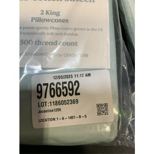 Nestwell 500 Pima Sld K Pillowcase  Starlight Blue