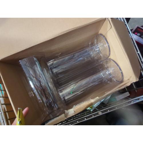 Nuogo 12 Pcs Plastic Clear Cylinder Vase for Home 8 Inch Acrylic Flower Clear Vase Centerpiece for Centerpieces Wedding Party Decorations