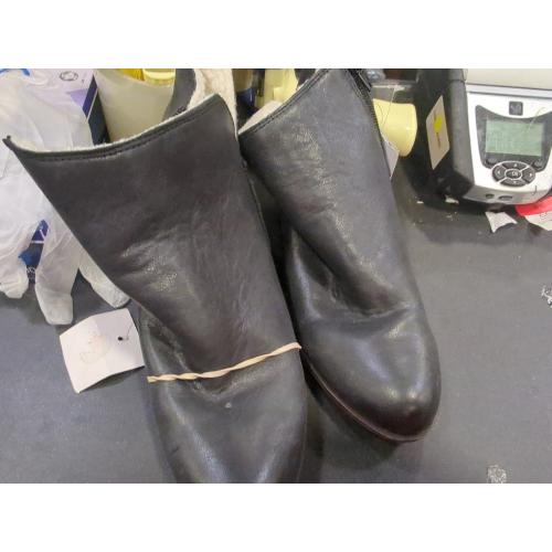 Size 8M Color Black Women's Slouchy Leather Ankle Boots,Low Heel Booties Outdoor Comfy Casual Waterproof Classic Winter Riding Boots Vintage Round Toe Slip On Mid Calf Fashion Comfortable Walking Shoes