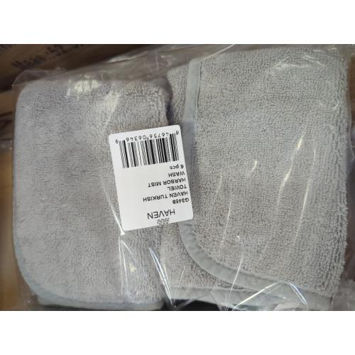 Harbor Mist Grey Washcloth 6 Pack Haven Turkish Cotton Washcloth in Harbor Mist Grey