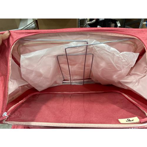 Sorbus Jumbo Foldable Storage Box - Metal Frame, Oxford Fabric with Clear Window & Handles - for Bedding Linen, Clothing & More (Pink)