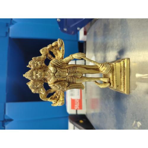 Gold 6.5 eSplanade Brass Panchmukhi Hanuman Anjaneya Pavan Putra Bajrangbali Idol Murti Moorti Statue (6.5 Inch)