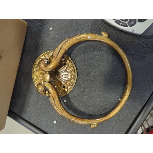 7.5 Inches - Brass Hand Towel Hanger Holder | Hand Towel Hanger Holder | Towel Holder for Bathroom in Twin Peacock Design