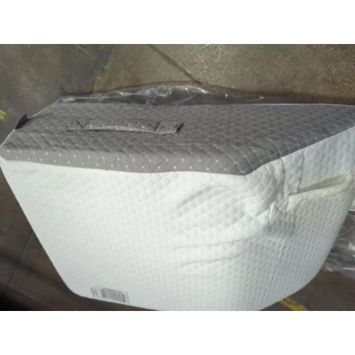 Leg Pillow Elevation Blood Circulation, Leg Wedge for Elevation for Swelling, Leg Elevating Pillow for After Surgery, Memory Foam Foot Knee Pillow for Back Sleeping 23.6×16.8×8 Inch White/Grey