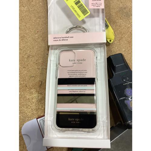 kate spade new york Defensive Hardshell Case (1-PC Comold) for iPhone 11 Pro, Park Stripe Gold Foil/Black/Cream/Cream Bumper/Clear