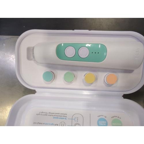 Frida Baby Electric Nail Buffer | Safe   Easy Baby Nail File, Baby Nail Clippers   Nail Trimmer Kit for Newborn, Toddler, Children's Fingernails/Toenails, 4 Buffer Pads, LED Light, Storage Case, White