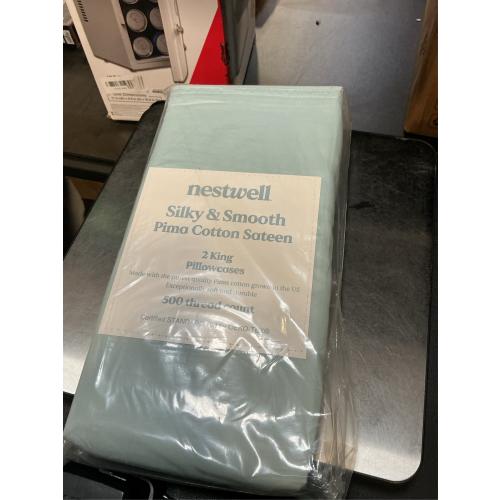 Nestwell 500 Pima Sld K Pillowcase  Starlight Blue