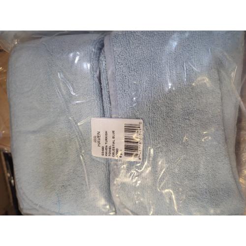 Celestial Blue Hand Towels 6 Pack Haven Turkish Cotton Hand Towel in Celestial Blue