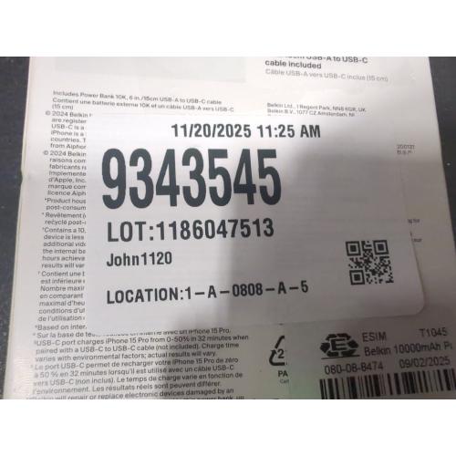 Color silver Belkin 10000mAh Power Bank 15W USB-A   USB-C - Silver