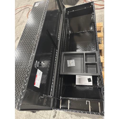 CRAFTSMAN 61.5-in x 20-in x 13-in Matte Black Aluminum Crossover Truck Tool Box - with dents, see the pictures.