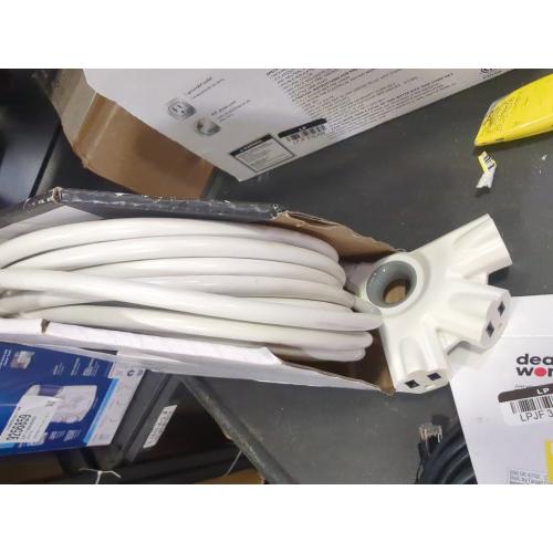 GE Size 50' 3-Outlet EZGrip Grounded Indoor-Outdoor Extension Cord White