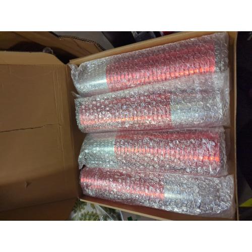 Gerrii 100 Pcs 10oz Plastic Cups Disposable Fancy Rimmed Cups Elegant Clear Drinking Tumblers for Wedding, Birthday, Halloween, Christmas, Graduation Party(Red)