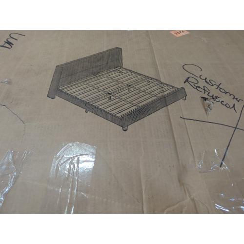 Size king Color Black Upholstered Platform Bed with Tufted Wingback Headboard