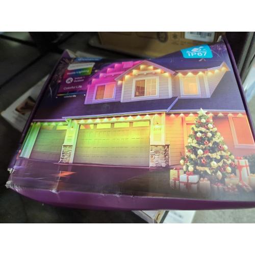 Bluetooth Permanent Outdoor RGB Intelligent Colorful Eaves led Lights,App and Remote Control,DIY Scene Modes,Waterproof,for Christmas,House Decorations,100ft. (EU)