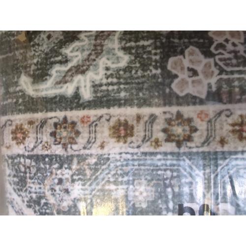 Green 6x9 Area Rugs for Bedroom,Non-Slip Backing 6×9 Washable Rugs,Vintage Stain Resistant Home Decor Rug for Living Room,Dining Room Bathroom,Green