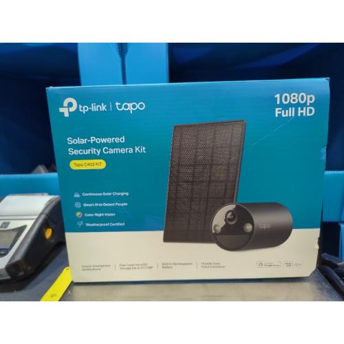 TP-Link SolarCam C402 Kit, Outdoor Battery Camera w/Solar Panel Base, Wireless, 1080P, Free Person Detection, SD/Cloud Storage, Color Night Vision, No Hub Needed, Works w/Alexa