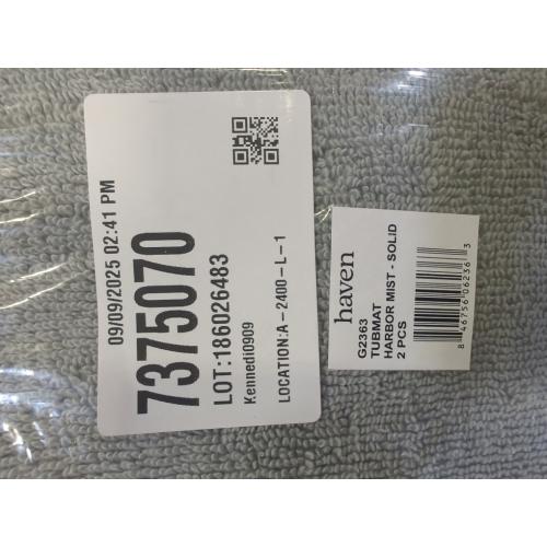 Harbor Mist Grey 21x34 2 Pack Haven Organic Cotton Terry 21 X 34 Bath Mat in Harbor Mist Grey