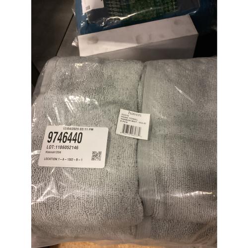 Haven Organic Cotton Terry Hand Towel in Harbor Mist Grey 6 PACK