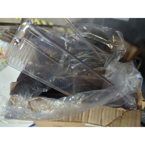 Narrow Clear Plastic Storage Bins with Handles for Shelves-10-Pack Organizers and Storage