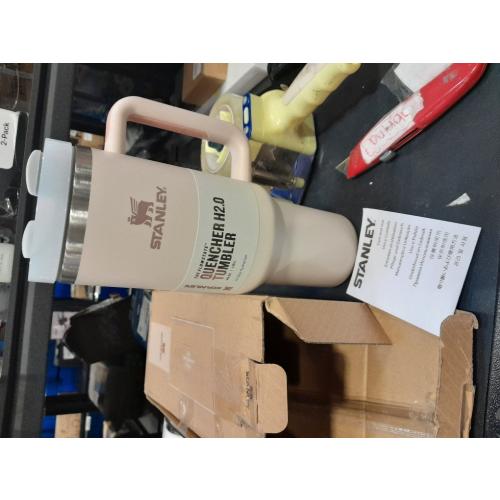 STANLEY Quencher H2.0 Tumbler with Handle and Straw 40 oz Flowstate 3-Position Lid Cup Holder Compatible for Travel Insulated Stainless Steel Cup BPA-Free Rose Quartz 2.0