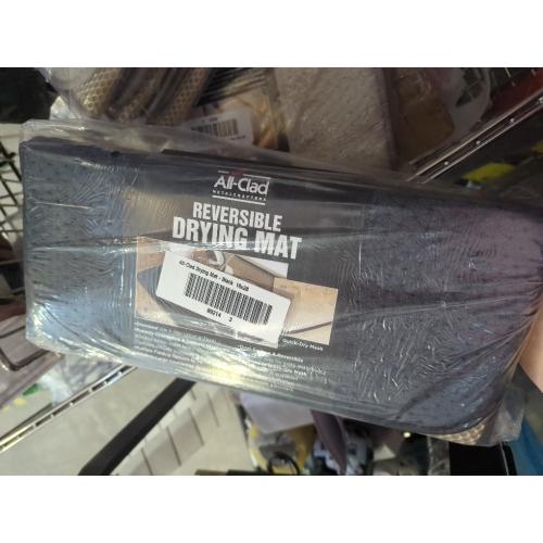 All-Clad Premium Reversible Dish Drying Mat for Kitchen: 16 x 28 Ultra-Absorbent, Long-Lasting, No Condensation, and Oversized for Large Pots and Pans - 3 Pack, Black