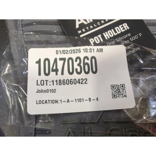 Set of 2 Color Grey All-Clad Premium Pot Holder & Heating Pad, (2-Pack) Heat Resistant to 500 Degrees, 100% Cotton 10x6.25 for Kitchen and Barbeque, Pewter