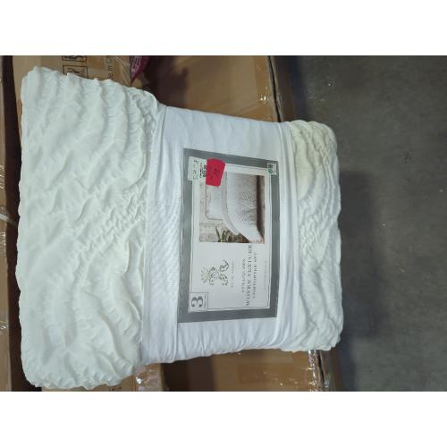 Rachel Ashwell Full/Queen Woven Texture Comforter Set White