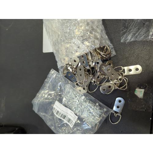 Silver Heavy Duty D-Ring Picture Hangers with Screws, Large Wide D Ring Picture Hanging Hardware, 60 Pcs 2 Holes Picture Hooks for Mirror, Clock, Decoration, Paintings, Artwork Picture Frame