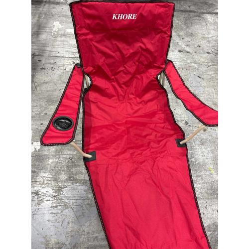 Khore walker Camping Chairs for Adults - 6 Legged Beach Chair with Foot Rest, Adjustable 90° - 135° Reclining Lounge Chair Outdoor, Folding Chairs for Outside & Carry Bag  red