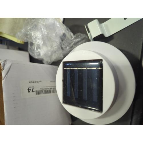 Solar Powered LED Gutter Lights 3 LED Deck Gutter Solar Lights Outdoor Waterproof LED Garden Yard Wall Lamp with Bracket for Fence Wall Stair Step Landscape Pathway, White Night Utility Security Light