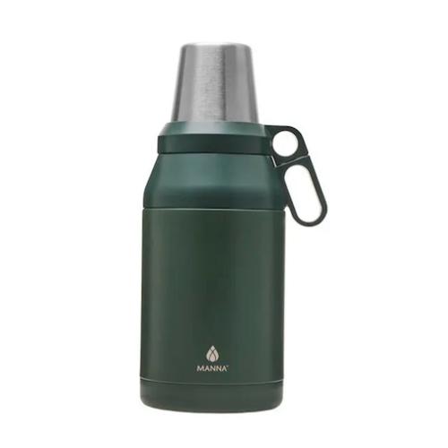 Manna 64oz Stack Jug with 4 Stainless Steel Cups – Insulated Tumbler Set (7 cups total) (color green)