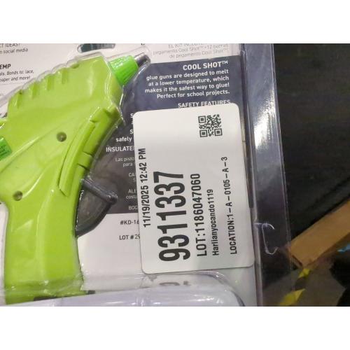 Surebonder 10W Ultra Low Temp Cool Shot Mini Glue Gun Kit with 12 Glue Sticks, Bonds Delicate Materials Like Paper, Fabric, Foam, Balloons - Clear