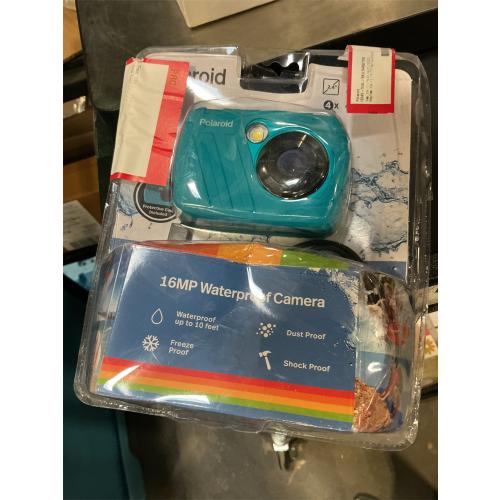 Polaroid IS048 Waterproof Instant Sharing 16 MP Digital Portable Handheld Action Camera, Teal