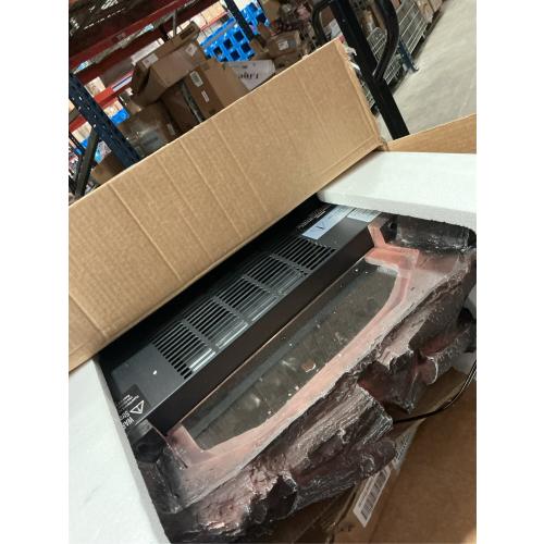 Electric Fireplace Logs Inserts Heater with Infrared Remote Controller 5 Flame Brightness 24 H Timer Overheating Protection for Home and Office Decor Black