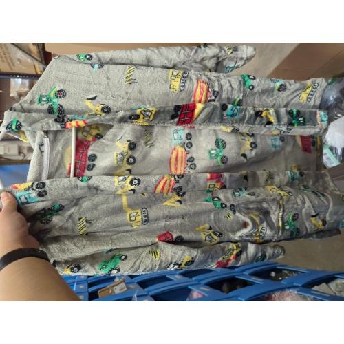 Boys Girls Robes Kids Toddler Flannel Hooded Bathrobe Pajamas Sleepwear 6-8 Years