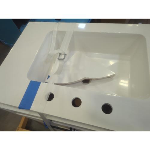 dmg style selections potter 60in true white double sink bathroom vanity with white cultured marble top