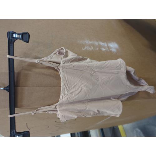 SUUKSESS XL Women Tan Sexy Square Neck Thong Bodysuit Backless Cami Bodysuit Top