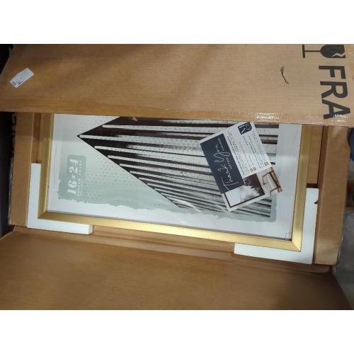 MCS Foundation 16x24 Poster Frame Traditional Brass, Vertical & Horizontal Wall Hanging Large Picture Frame for Photos, Posters & Art Prints (1-Pack)