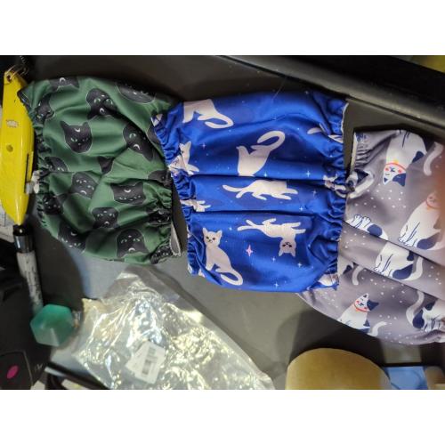 Size S wegreeco Washable Male Dog Belly Band (Stylish Pattern)- Pack of 3 - Washable Male Dog Belly Wrap, Dog Diapers Male (Cool & Sweet Cat)