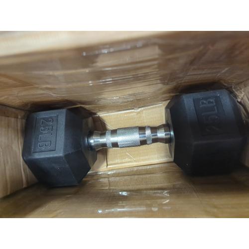 Amazon Basics 25 lbs Rubber Hex Dumbbell Hand Weight